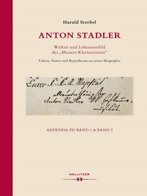 cover image of Anton Stadler. Wirken und Lebensumfeld des "Mozart-Klarinettisten".
